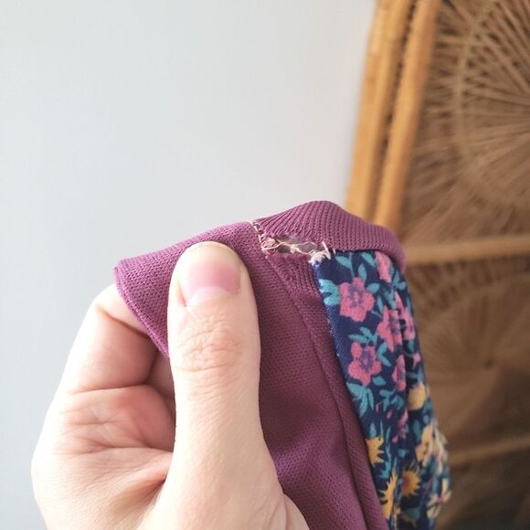 Vintage 70s Boho Hippie Midi Dress Purple Floral Vest S - Picture 5 of 7